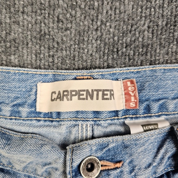 Levi's Carpenter Denim Short Men 34 Light Wash Utility Faded Baggy Jorts Y2K VTG - Picture 2 of 9